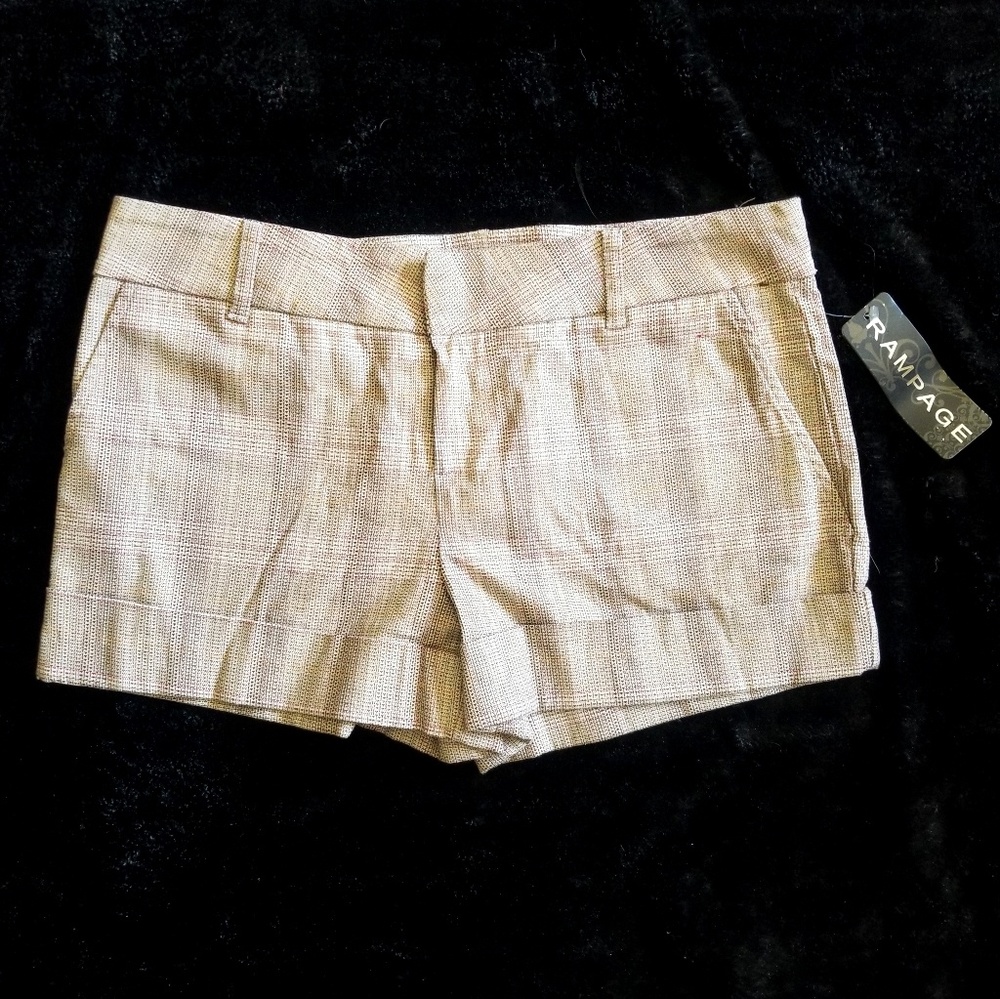 Rampage shorts | plaid print | cuffed shorts |